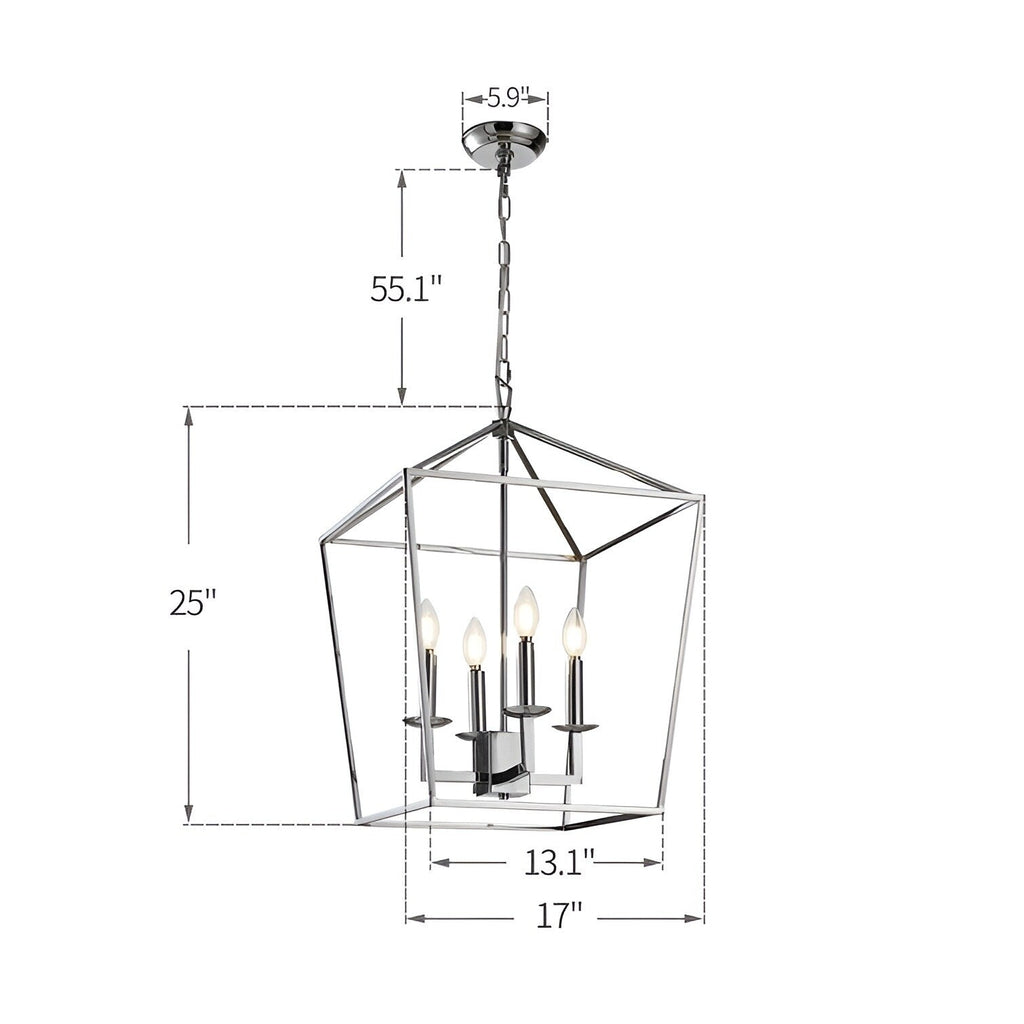 Lustre suspendu style lanterne à bougie pour escalier ou îlot de cuisine - N/A