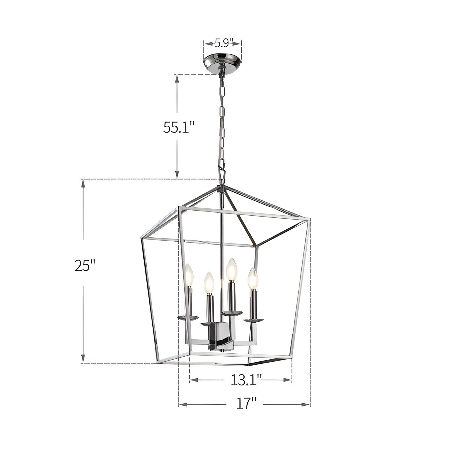 Lustre suspendu style lanterne à bougie pour escalier ou îlot de cuisine - N/A