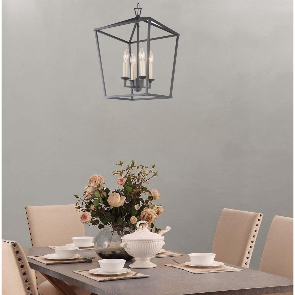 Lustre suspendu style lanterne à bougie pour escalier ou îlot de cuisine - N/A