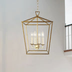 Lustre suspendu style lanterne à bougie pour escalier ou îlot de cuisine - N/A