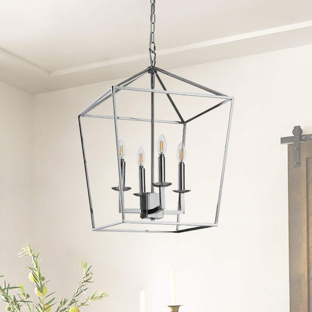 Lustre suspendu style lanterne à bougie pour escalier ou îlot de cuisine - N/A