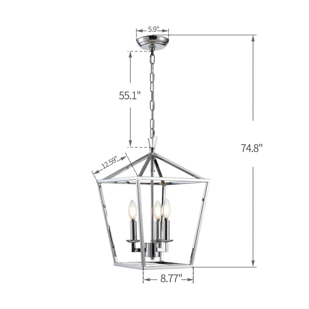 Lustre suspendu style lanterne à bougie pour escalier ou îlot de cuisine - N/A