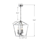 Lustre suspendu style lanterne à bougie pour escalier ou îlot de cuisine - N/A