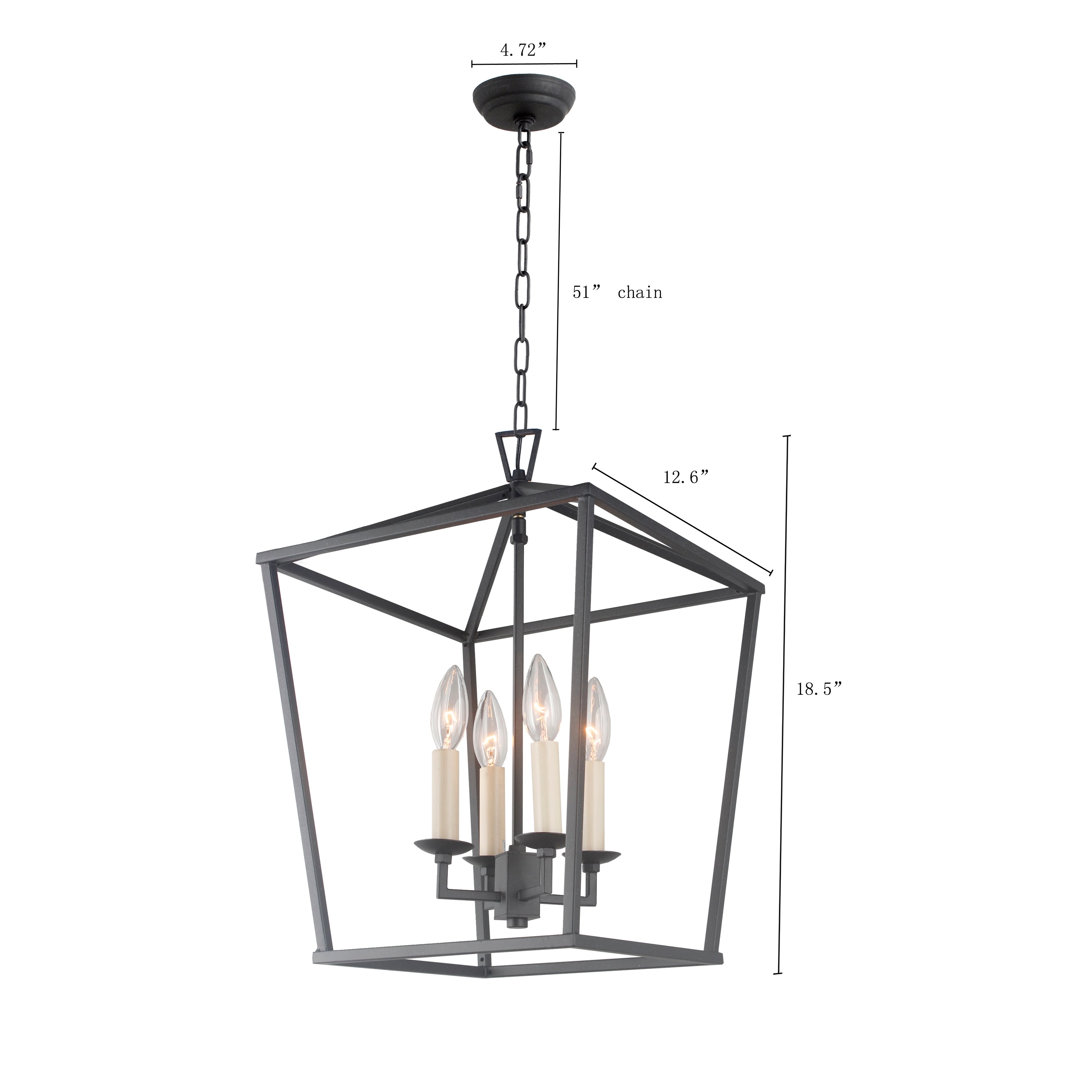 Lustre suspendu style lanterne à bougie pour escalier ou îlot de cuisine - N/A