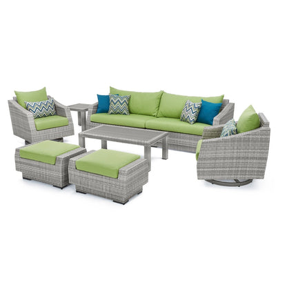 Ensemble de canapé et fauteuil club d'extérieur Cannes Deluxe 8 pièces Sunbrella