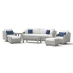 Ensemble de canapé et fauteuil club d'extérieur Cannes Deluxe 8 pièces Sunbrella