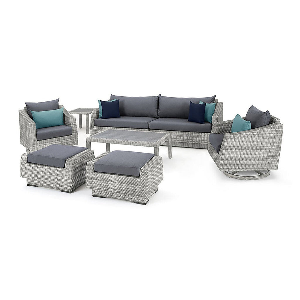 Ensemble de canapé et fauteuil club d'extérieur Cannes Deluxe 8 pièces Sunbrella