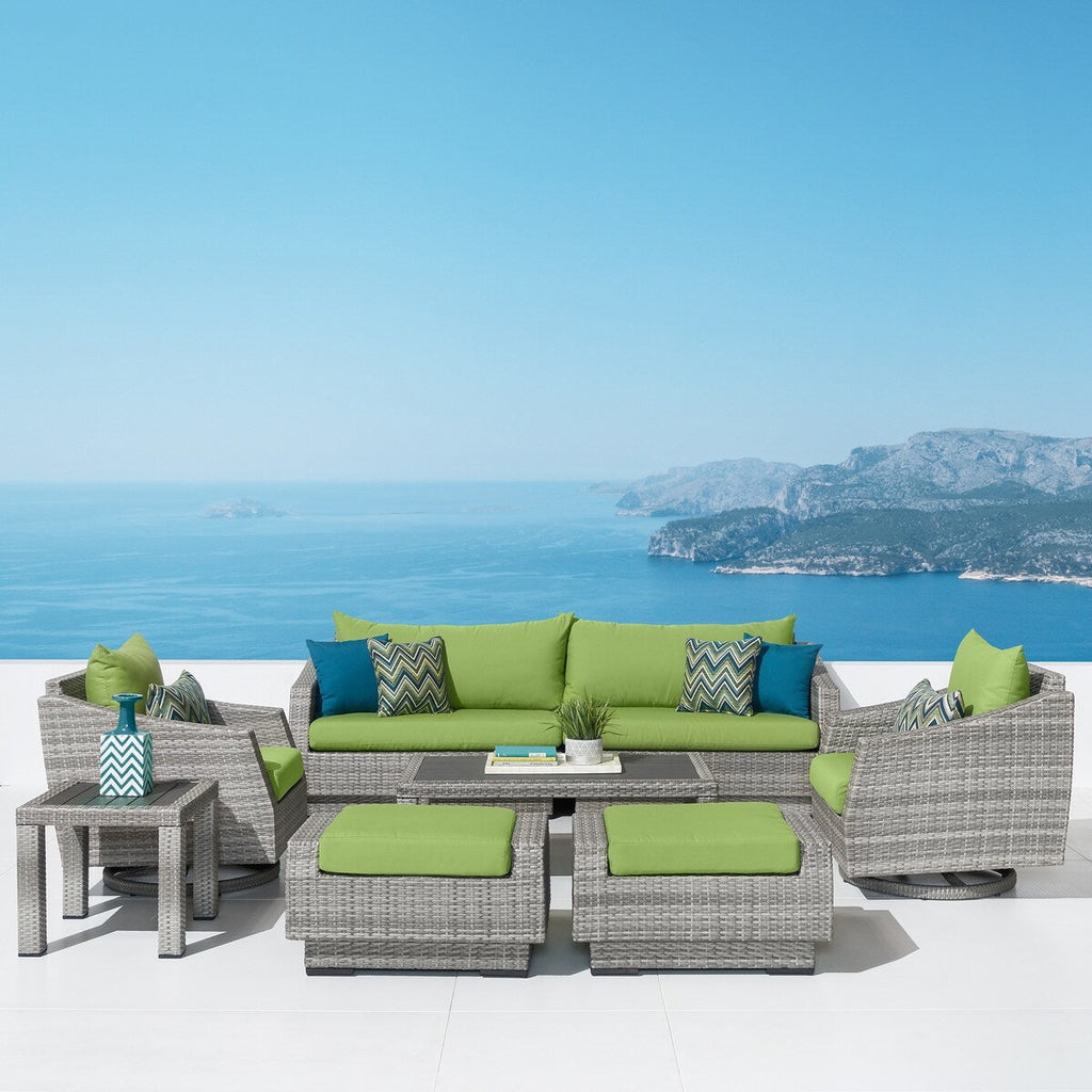 Ensemble de canapé et fauteuil club d'extérieur Cannes Deluxe 8 pièces Sunbrella