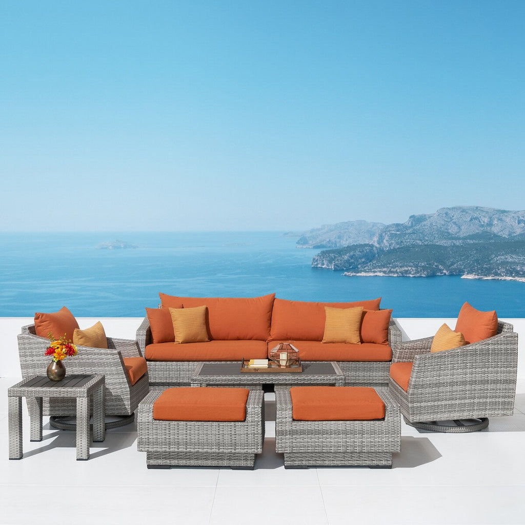 Ensemble de canapé et fauteuil club d'extérieur Cannes Deluxe 8 pièces Sunbrella