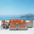 Ensemble de canapé et fauteuil club d'extérieur Cannes Deluxe 8 pièces Sunbrella