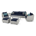 Ensemble de canapé et fauteuil club d'extérieur Cannes Deluxe 8 pièces Sunbrella