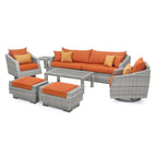 Ensemble de canapé et fauteuil club d'extérieur Cannes Deluxe 8 pièces Sunbrella