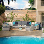 Ensemble de canapé et fauteuil club d'extérieur Cannes Deluxe 8 pièces Sunbrella