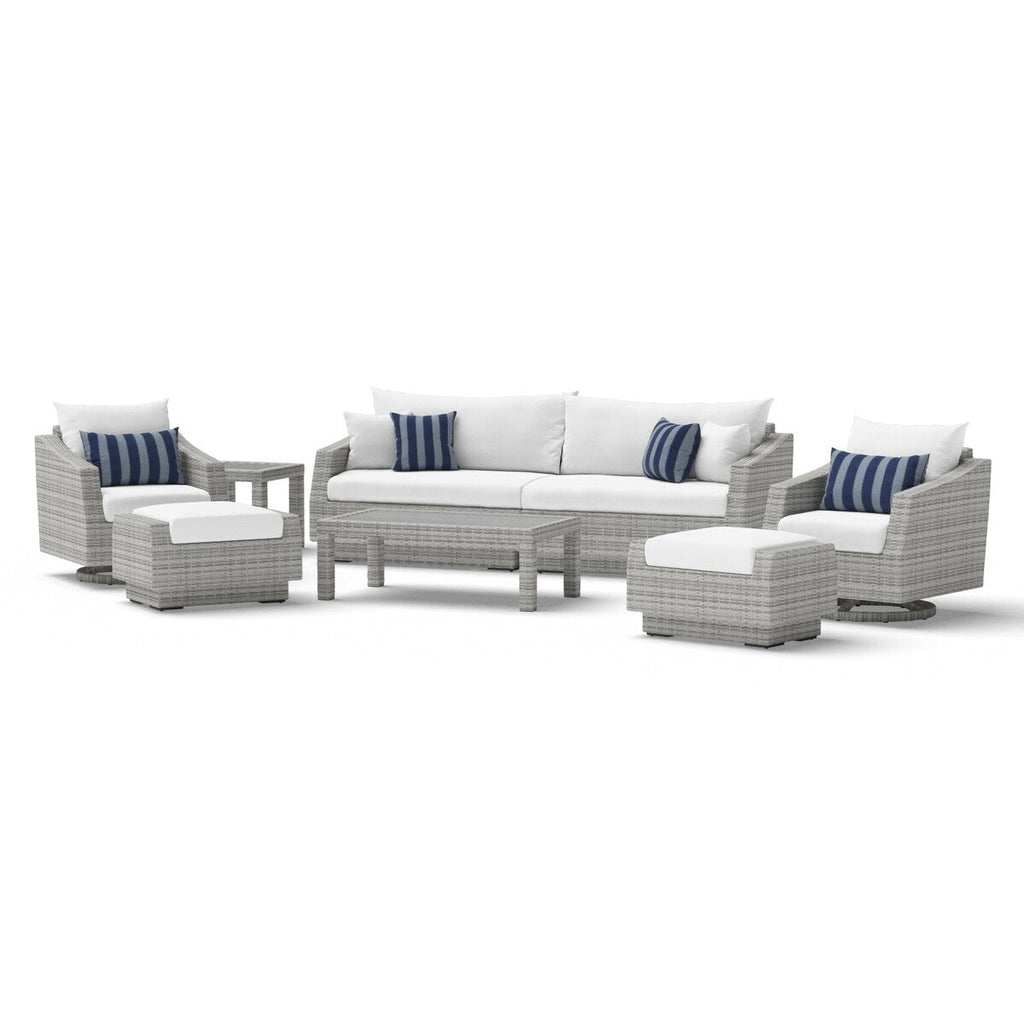 Ensemble de canapé et fauteuil club d'extérieur Cannes Deluxe 8 pièces Sunbrella