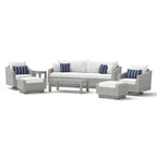 Ensemble de canapé et fauteuil club d'extérieur Cannes Deluxe 8 pièces Sunbrella