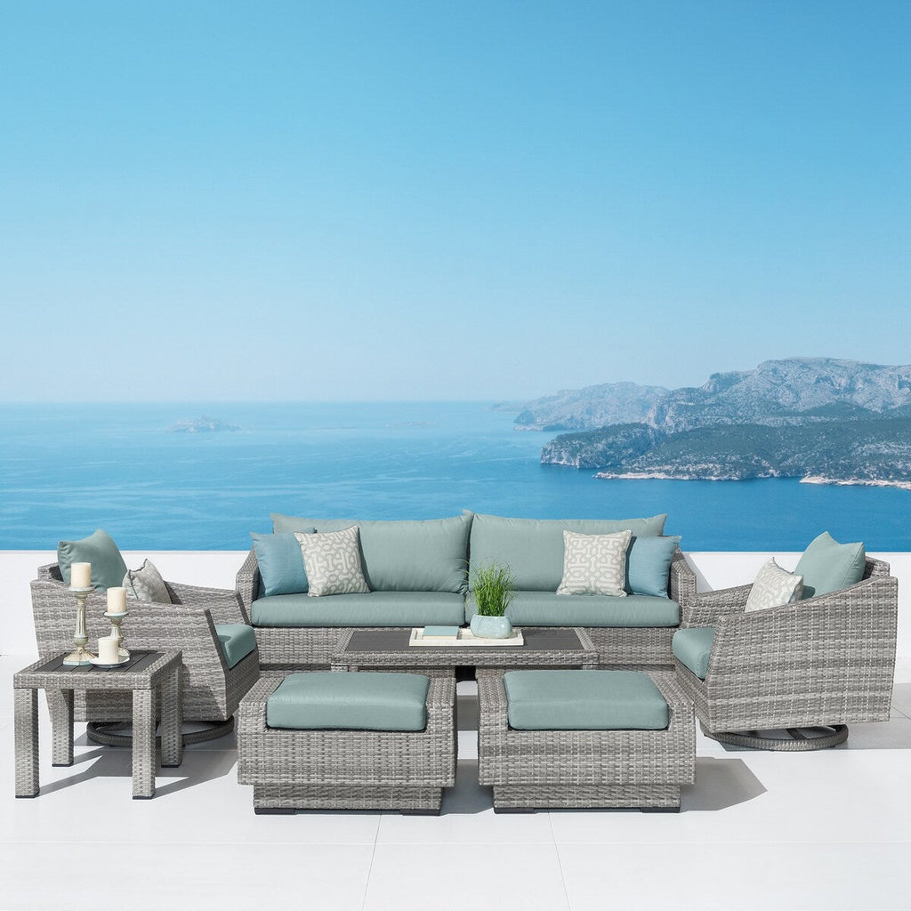 Ensemble de canapé et fauteuil club d'extérieur Cannes Deluxe 8 pièces Sunbrella