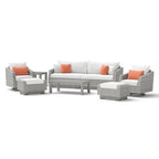 Ensemble de canapé et fauteuil club d'extérieur Cannes Deluxe 8 pièces Sunbrella