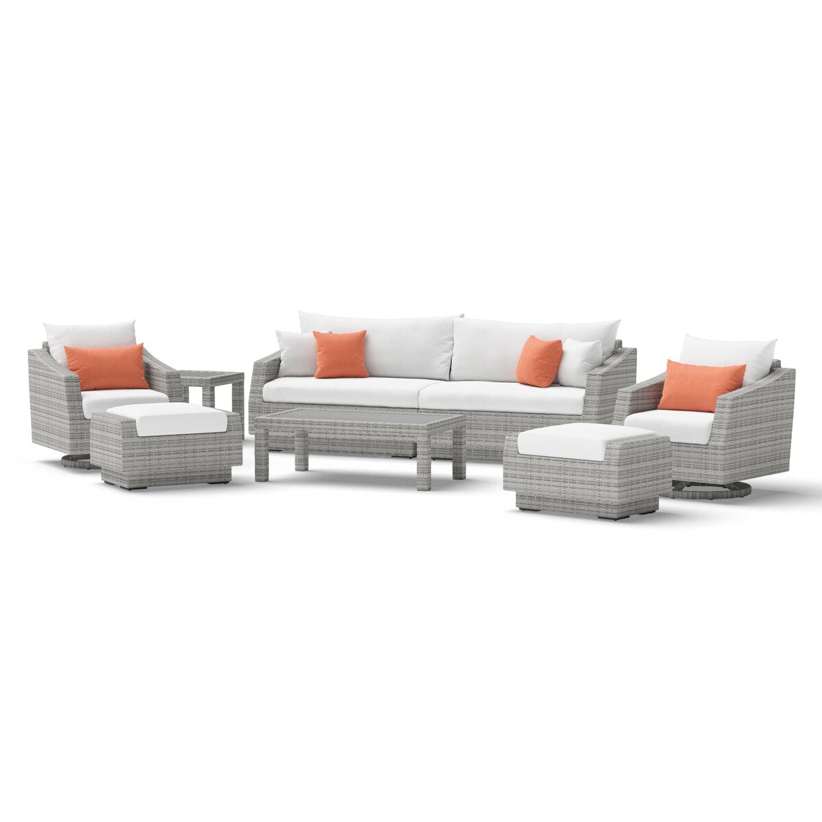 Ensemble de canapé et fauteuil club d'extérieur Cannes Deluxe 8 pièces Sunbrella