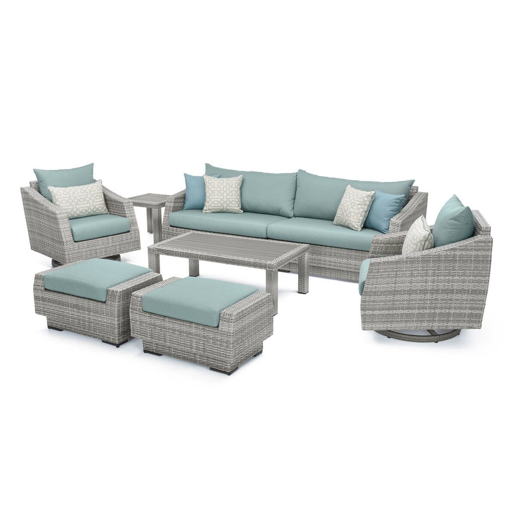 Ensemble de canapé et fauteuil club d'extérieur Cannes Deluxe 8 pièces Sunbrella