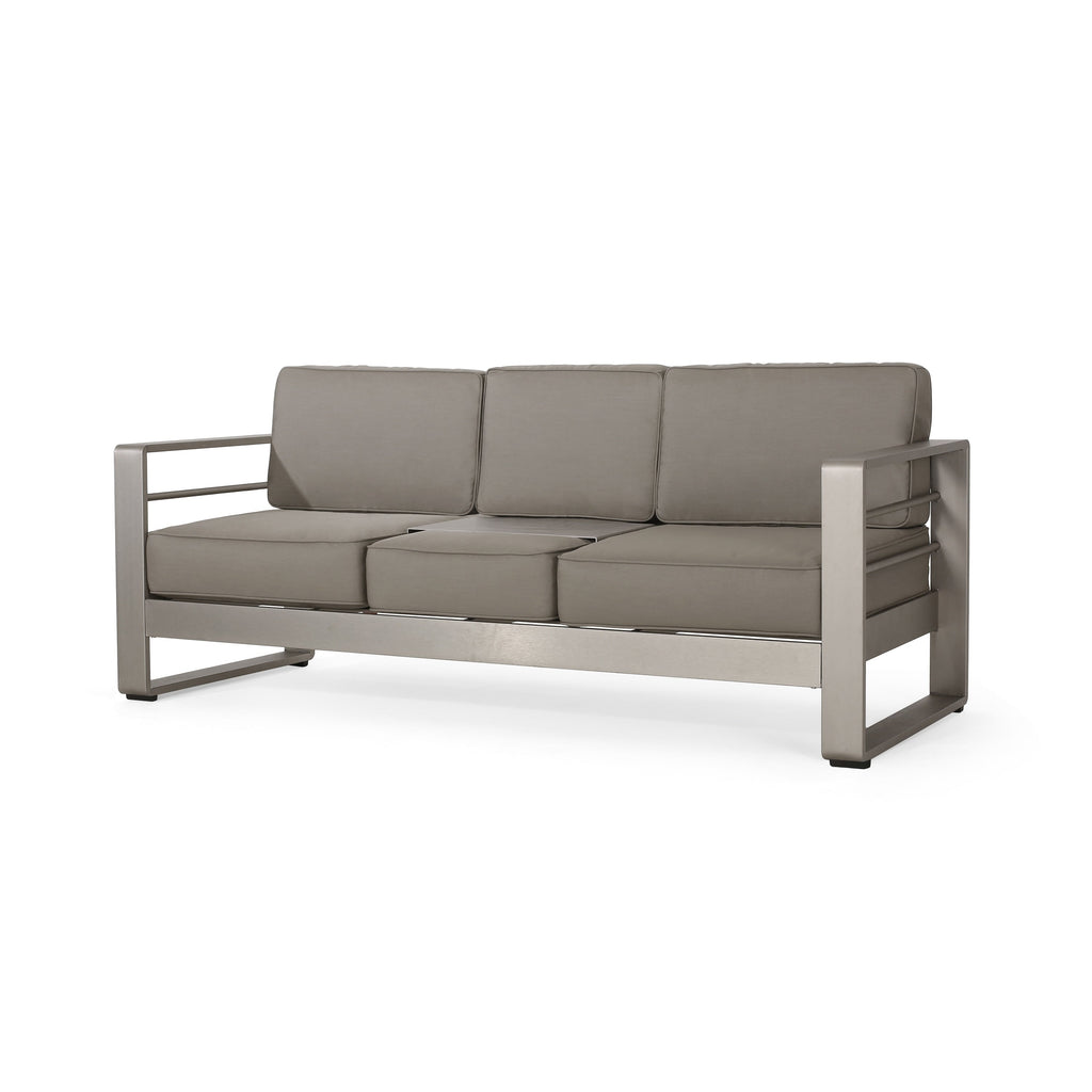 Salon de jardin Cape Coral en aluminium et Sunbrella 5 places avec coussins par Christopher Knight Home