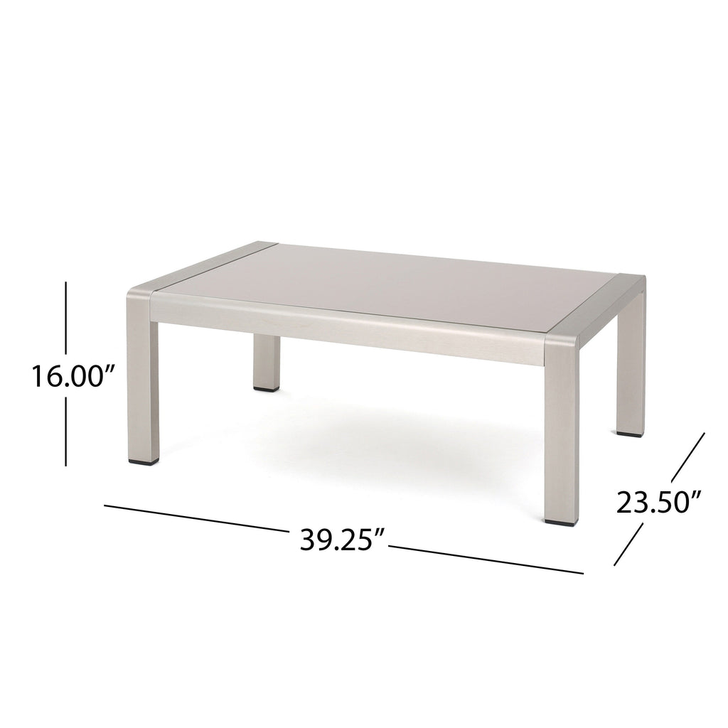 Salon de jardin Cape Coral en aluminium et Sunbrella 5 places avec coussins par Christopher Knight Home