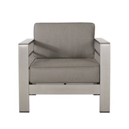 Salon de jardin Cape Coral en aluminium et Sunbrella 5 places avec coussins par Christopher Knight Home