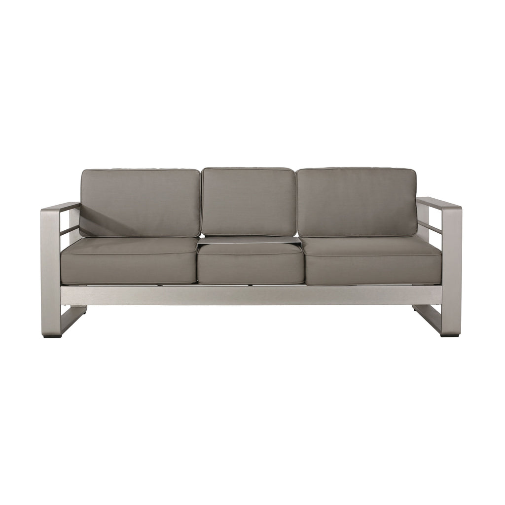 Salon de jardin Cape Coral en aluminium et Sunbrella 5 places avec coussins par Christopher Knight Home