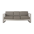Salon de jardin Cape Coral en aluminium et Sunbrella 5 places avec coussins par Christopher Knight Home