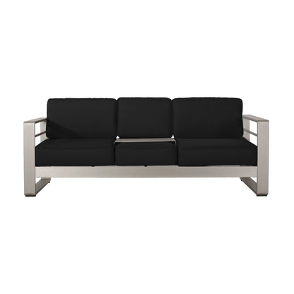 Salon de jardin Cape Coral en aluminium et Sunbrella 5 places avec coussins par Christopher Knight Home