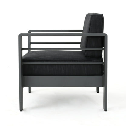 Ensemble de salon de jardin Cape Coral Grey 5 pièces avec table à feu par Christopher Knight Home