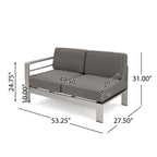 Ensemble de canapé d'extérieur 11 places en aluminium en forme de U et table Cape Coral par Christopher Knight Home