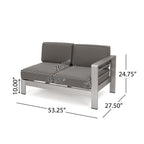 Ensemble de canapé d'extérieur 11 places en aluminium en forme de U et table Cape Coral par Christopher Knight Home