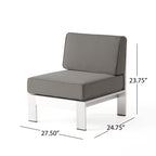 Ensemble de canapé d'extérieur 11 places en aluminium en forme de U et table Cape Coral par Christopher Knight Home