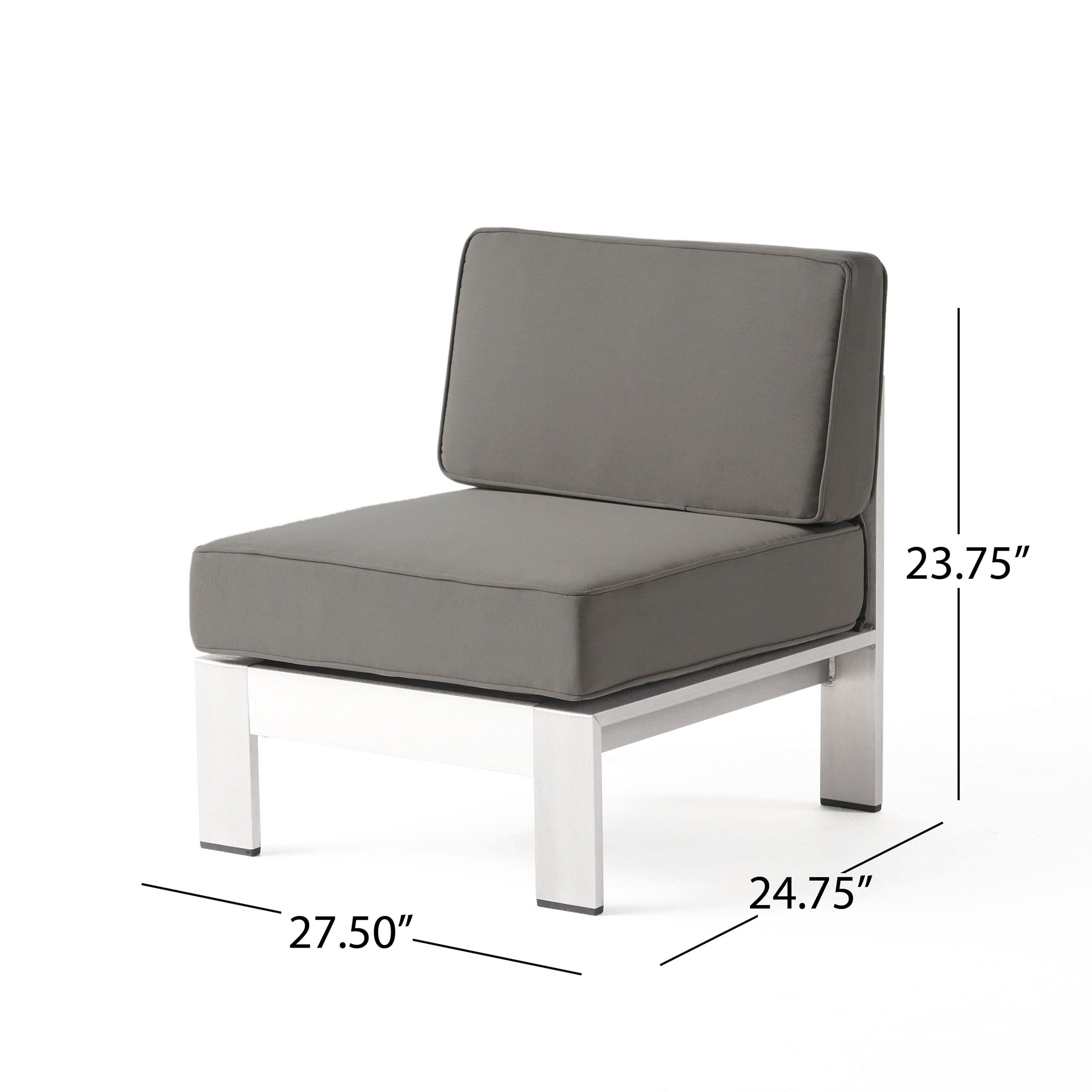 Ensemble de canapé d'extérieur 11 places en aluminium en forme de U et table Cape Coral par Christopher Knight Home