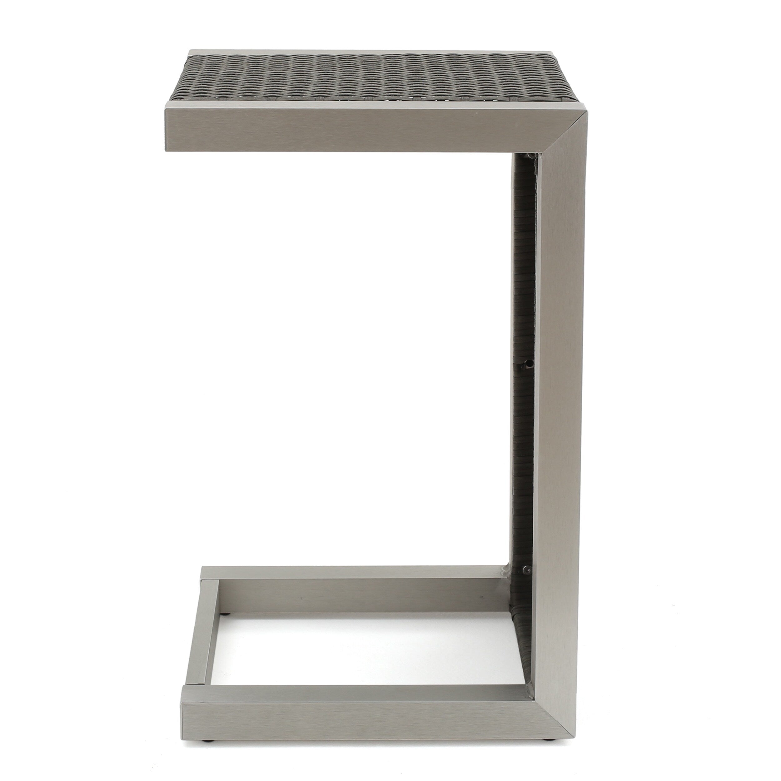 Ensemble de salon de jardin Cape Coral en aluminium 2 places avec table d'appoint et pouf par Christopher Knight Home