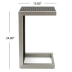 Ensemble de salon de jardin Cape Coral en aluminium 2 places avec table d'appoint et pouf par Christopher Knight Home