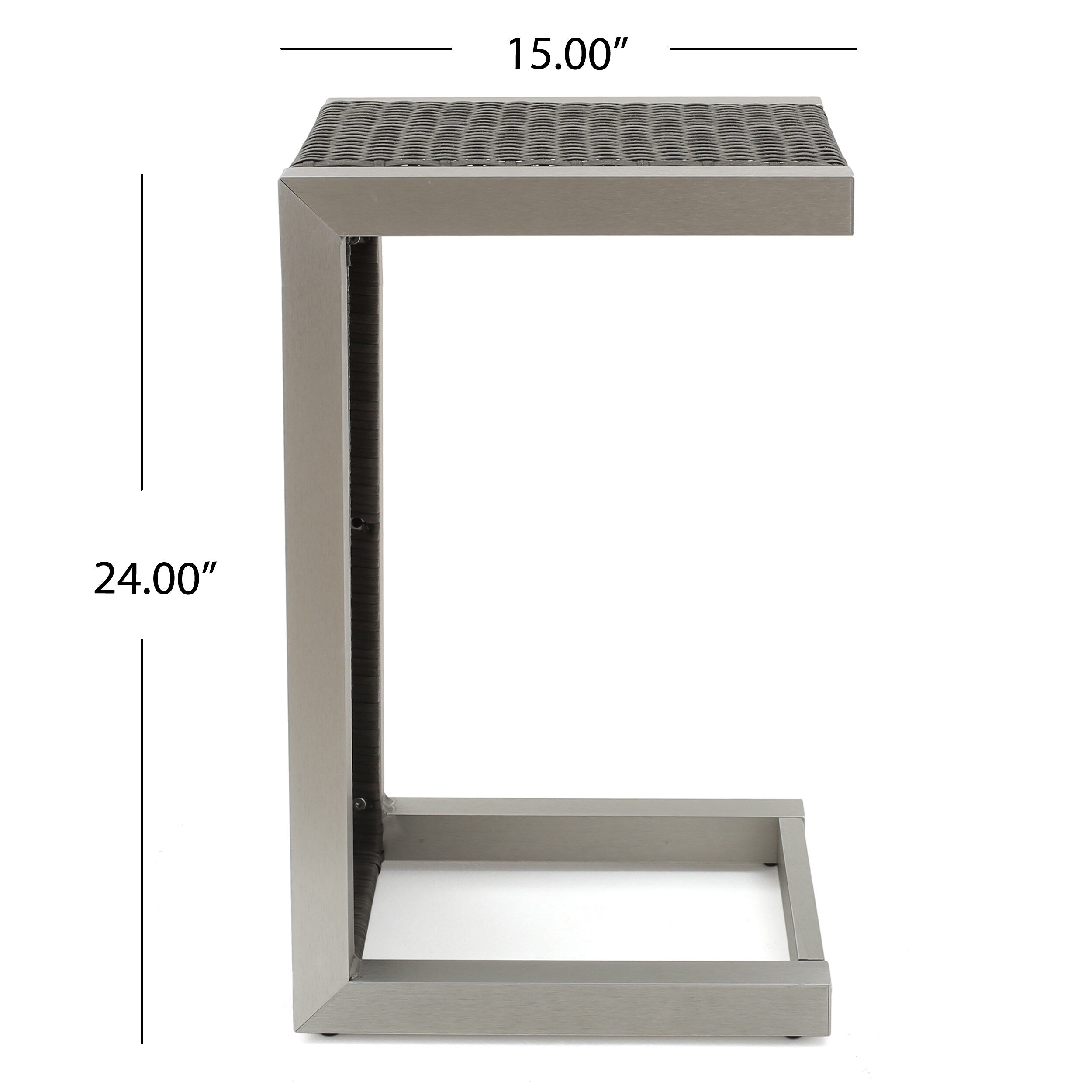 Ensemble de salon de jardin Cape Coral en aluminium 2 places avec table d'appoint et pouf par Christopher Knight Home
