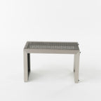 Ensemble de salon de jardin Cape Coral en aluminium 2 places avec table d'appoint et pouf par Christopher Knight Home