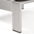 Ensemble de salon de jardin Cape Coral en aluminium 2 places avec table d'appoint et pouf par Christopher Knight Home