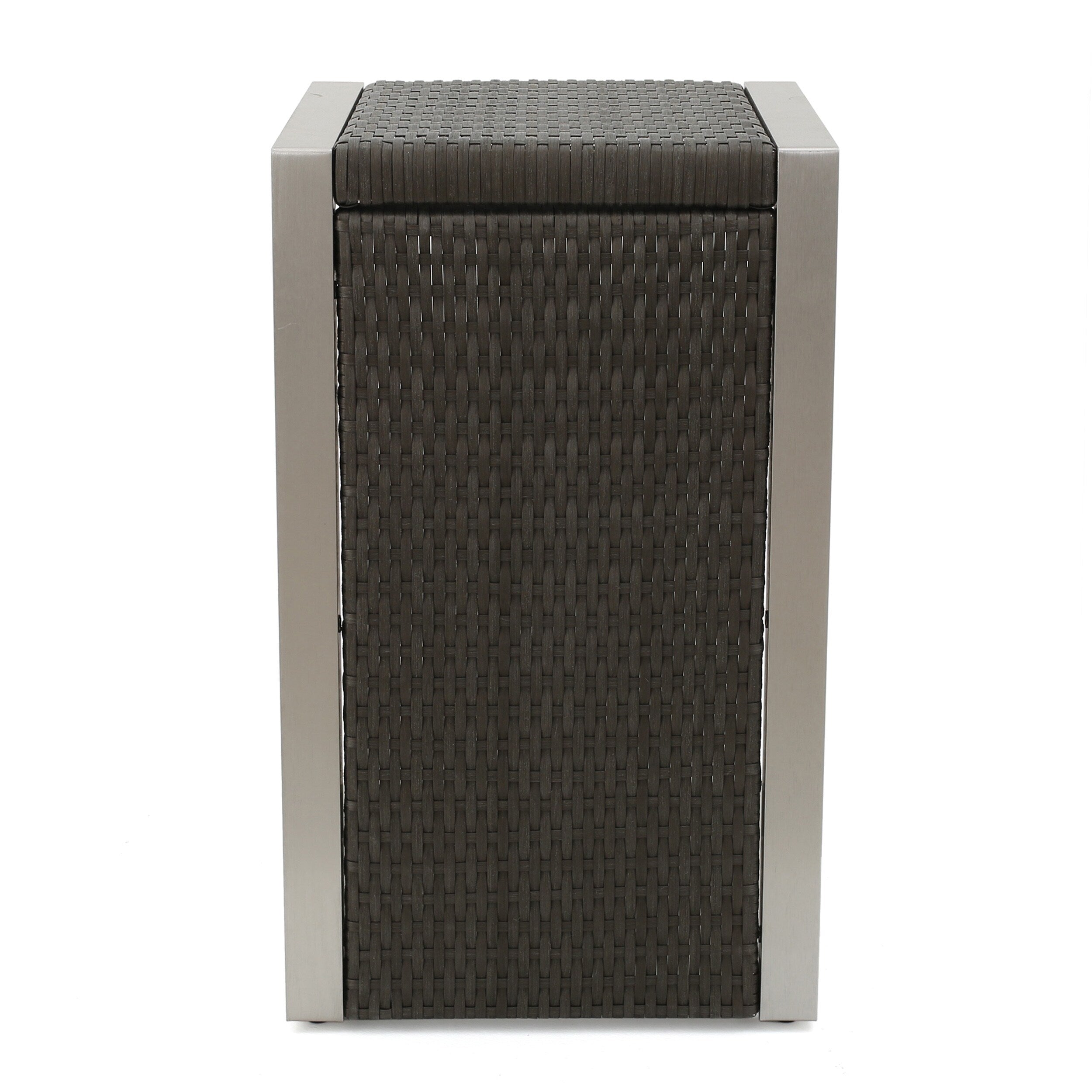 Ensemble de salon de jardin Cape Coral en aluminium 2 places avec table d'appoint et pouf par Christopher Knight Home