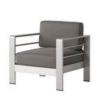 Ensemble de table et fauteuil club d'extérieur Cape Coral 2 places en aluminium par Christopher Knight Home