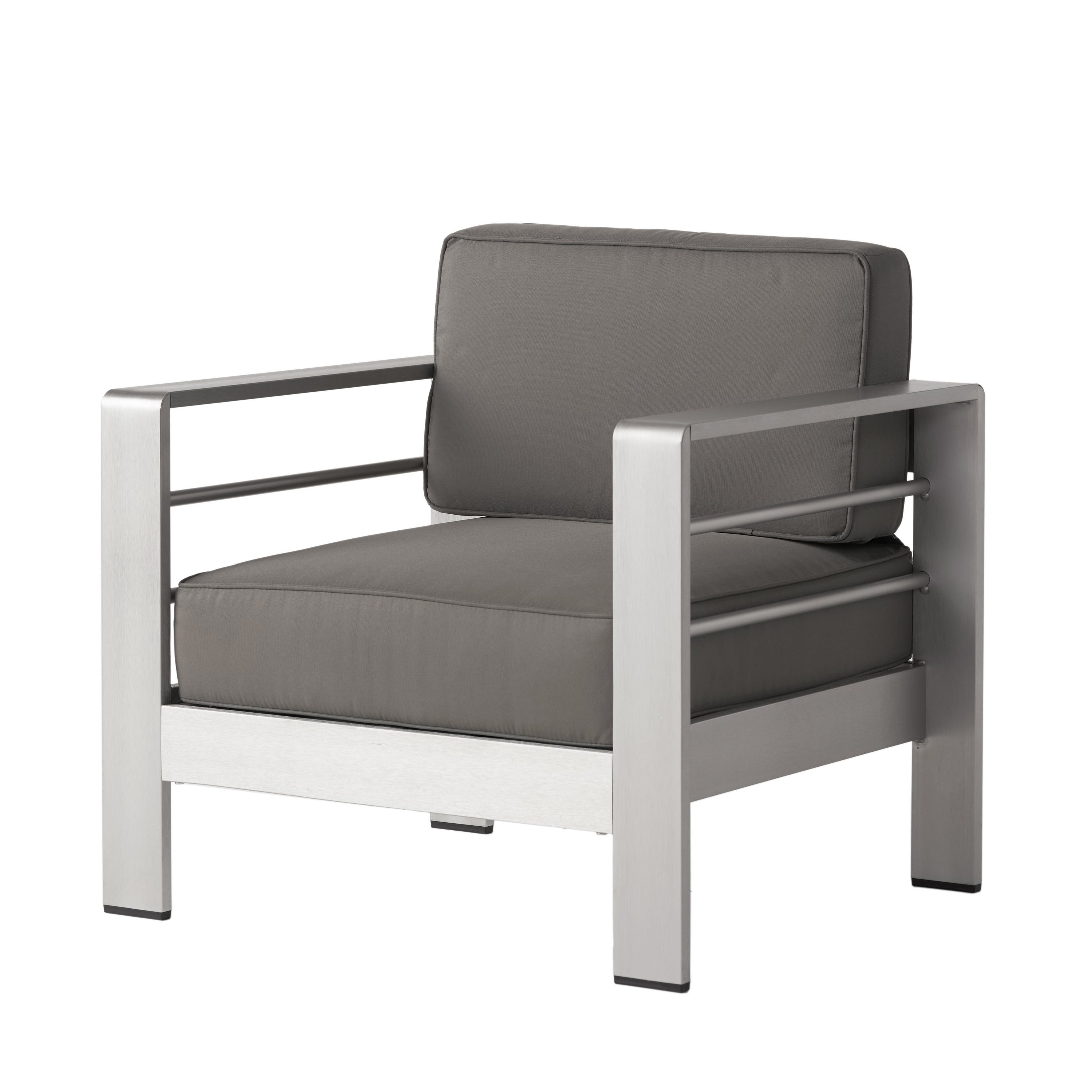 Ensemble de table et fauteuil club d'extérieur Cape Coral 2 places en aluminium par Christopher Knight Home
