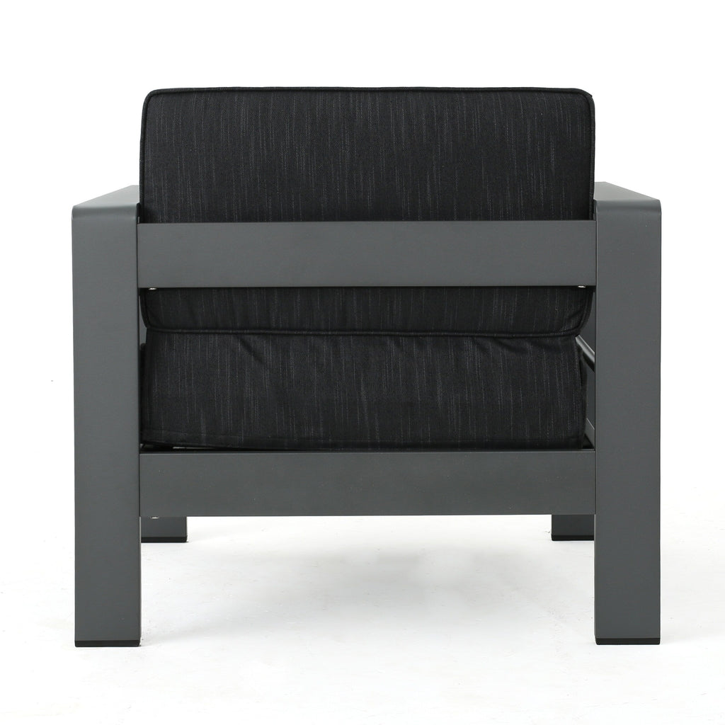 Ensemble de table et fauteuil club d'extérieur Cape Coral 2 places en aluminium par Christopher Knight Home