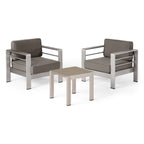 Ensemble de table et fauteuil club d'extérieur Cape Coral 2 places en aluminium par Christopher Knight Home