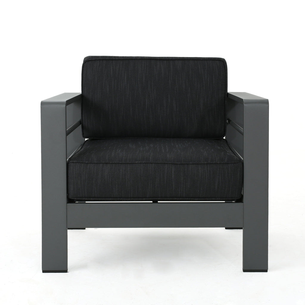 Ensemble de table et fauteuil club d'extérieur Cape Coral 2 places en aluminium par Christopher Knight Home