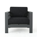 Ensemble de table et fauteuil club d'extérieur Cape Coral 2 places en aluminium par Christopher Knight Home