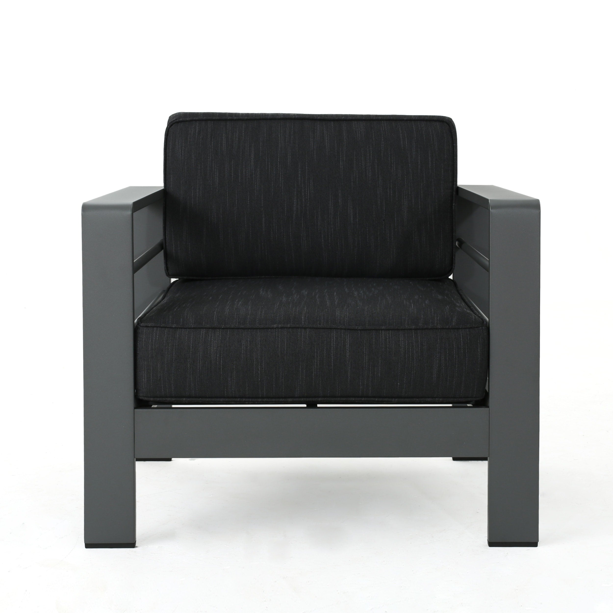 Ensemble de table et fauteuil club d'extérieur Cape Coral 2 places en aluminium par Christopher Knight Home