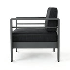 Ensemble de table et fauteuil club d'extérieur Cape Coral 2 places en aluminium par Christopher Knight Home