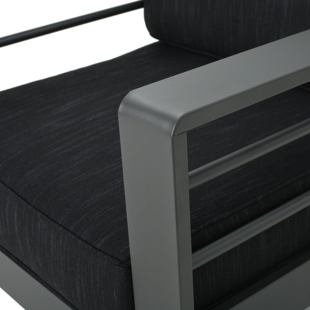 Ensemble de table et fauteuil club d'extérieur Cape Coral 2 places en aluminium par Christopher Knight Home