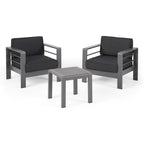 Ensemble de table et fauteuil club d'extérieur Cape Coral 2 places en aluminium par Christopher Knight Home